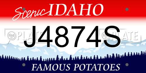 J4874S Idaho License Plate