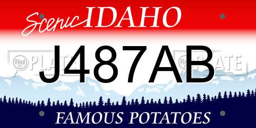 J487AB Idaho License Plate