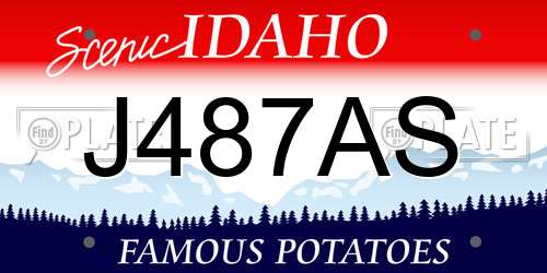 J487AS Idaho License Plate
