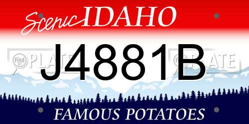 J4881B Idaho License Plate