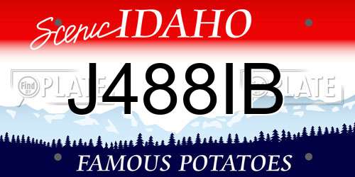 J488IB Idaho License Plate