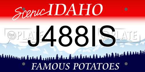 J488IS Idaho License Plate