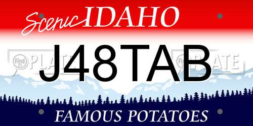 J48TAB Idaho License Plate