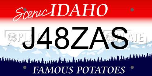 J48ZAS Idaho License Plate
