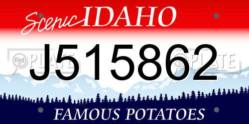 J515862 Idaho License Plate