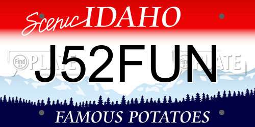 J52FUN Idaho License Plate