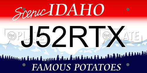 J52RTX Idaho License Plate