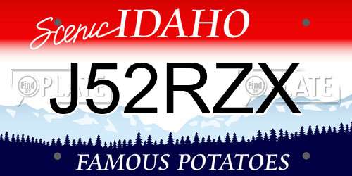 J52RZX Idaho License Plate