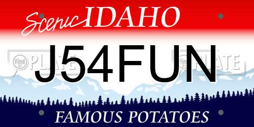 J54FUN Idaho License Plate