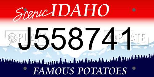 J558741 Idaho License Plate