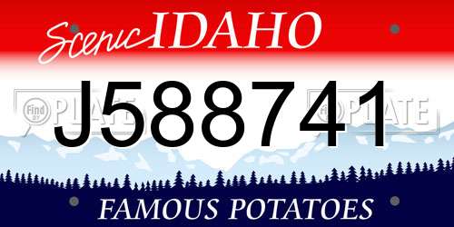 J588741 Idaho License Plate