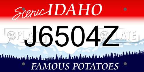 J6504Z Idaho License Plate