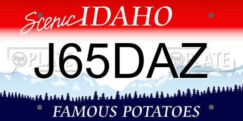 J65DAZ Idaho License Plate