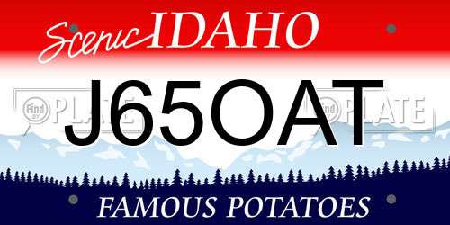 J65OAT Idaho License Plate