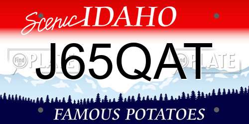 J65QAT Idaho License Plate
