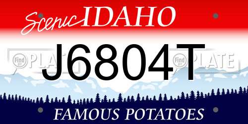J6804T Idaho License Plate