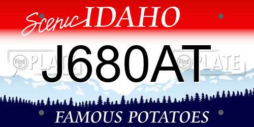 J680AT Idaho License Plate