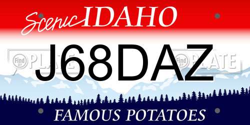 J68DAZ Idaho License Plate