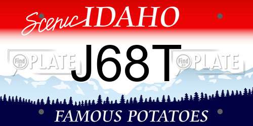 J68T Idaho License Plate