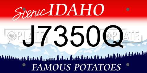 J7350Q Idaho License Plate