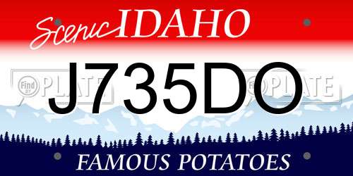J735DO Idaho License Plate