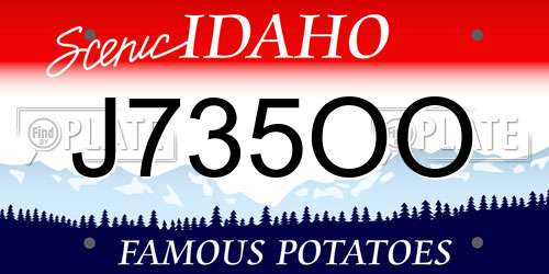J735OO Idaho License Plate