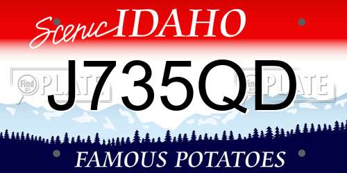 J735QD Idaho License Plate