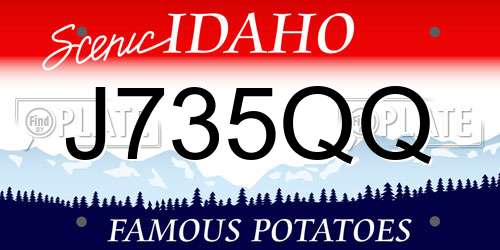 J735QQ Idaho License Plate