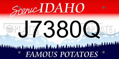 J7380Q Idaho License Plate