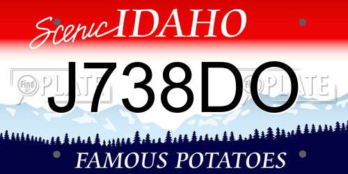 J738DO Idaho License Plate