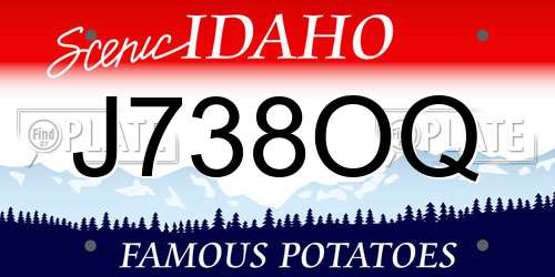 J738OQ Idaho License Plate