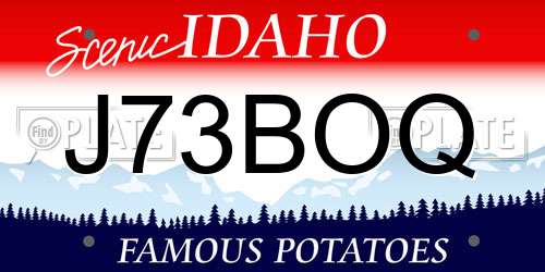 J73BOQ Idaho License Plate