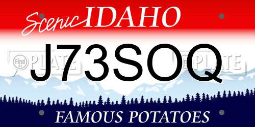 J73SOQ Idaho License Plate