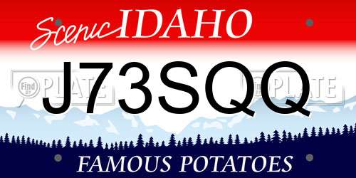 J73SQQ Idaho License Plate