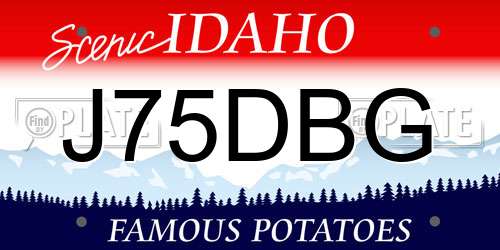 J75DBG Idaho License Plate
