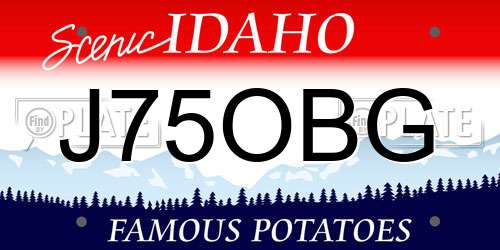 J75OBG Idaho License Plate