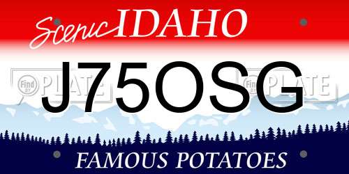 J75OSG Idaho License Plate