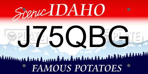 J75QBG Idaho License Plate