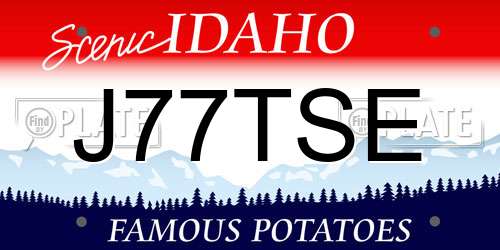 J77TSE Idaho License Plate