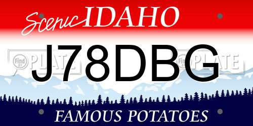 J78DBG Idaho License Plate