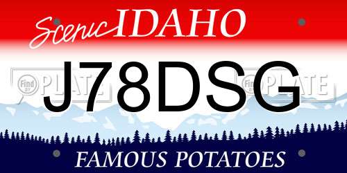 J78DSG Idaho License Plate