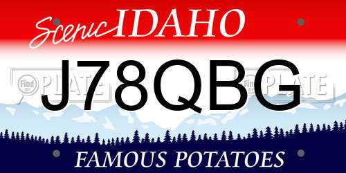 J78QBG Idaho License Plate