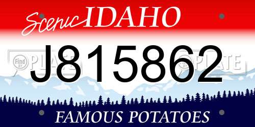 J815862 Idaho License Plate