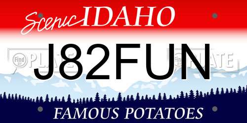 J82FUN Idaho License Plate
