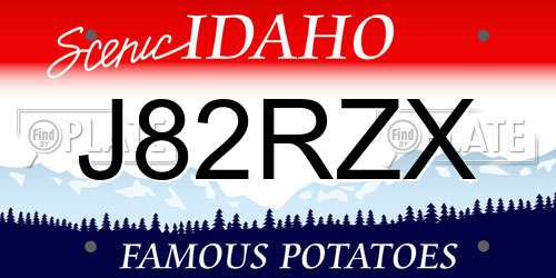 J82RZX Idaho License Plate