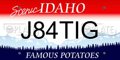 J84TIG Idaho License Plate