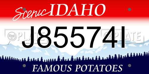 J85574I Idaho License Plate