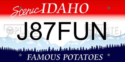 J87FUN Idaho License Plate