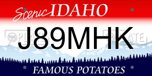 J89MHK Idaho License Plate