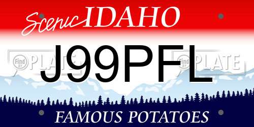 J99PFL Idaho License Plate